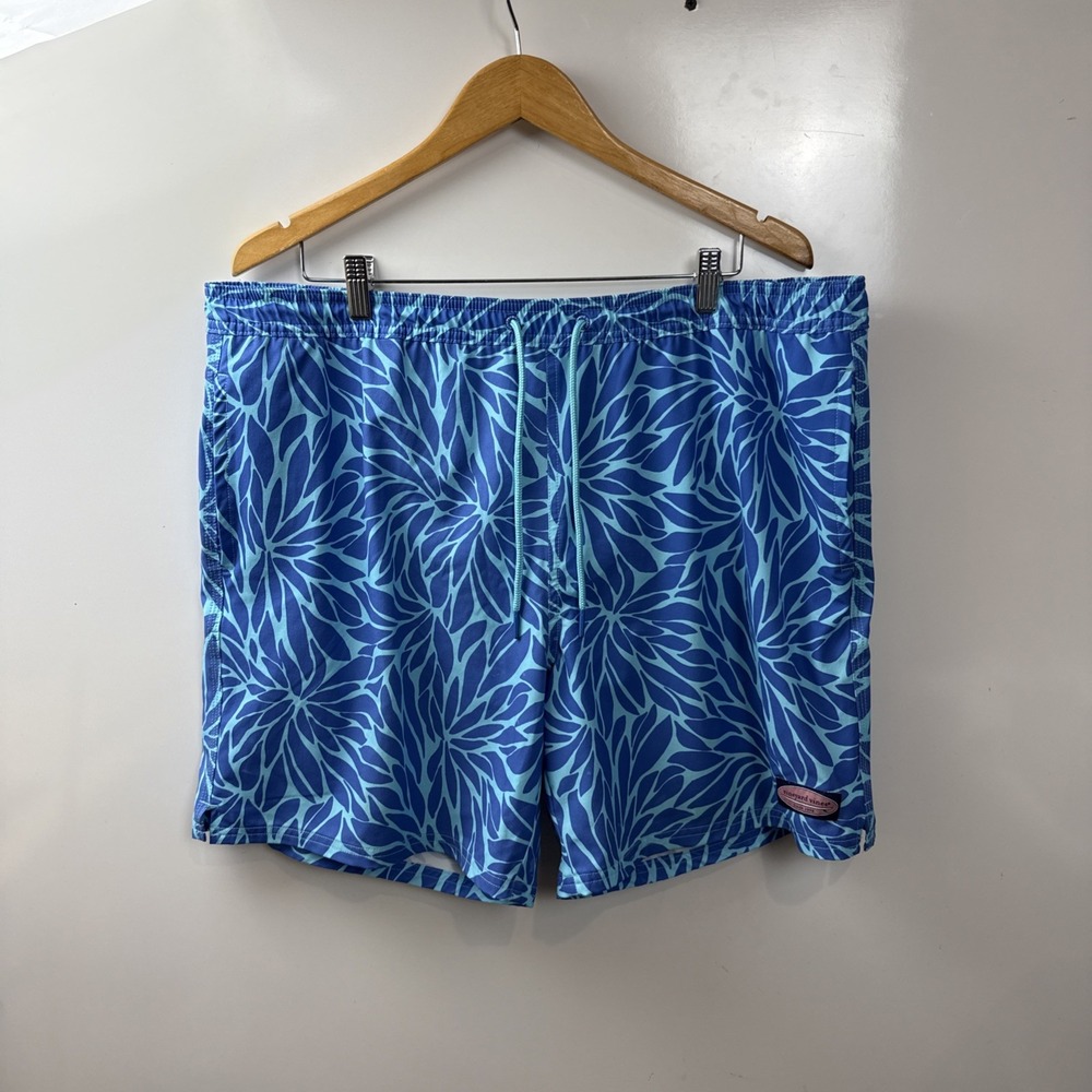 Vineyard Vines Men's XLarge Chappy Swim Trunk 7" Inseam Blue Print